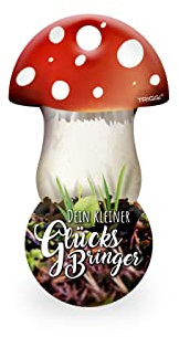TRIGGI® Einkaufswagenlöser – Einkaufswagenchip zum Abziehen und Schlüsselanhänger mit Glücksbringer Motiv (GLÜCKSPILZ)