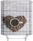 EHOMERY Duschvorhang Schwer Duschrollo Für Badewanne Ohne Bohren Kaffee-Herz-Form Duschvorhang Rollo Duschrollo Blickdicht Polyester Rostfreie Ösen Und 12 Hakenringe, 90X180Cm