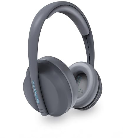 Energy Sistem Auriculares Bluetooth Hoshi Eco (Plástico 100% Reciclado GRS, Bluetooth 5.3, 23h de batería, Diadema Ajustable, Deep Bass, Asistente de Voz) (Grey)