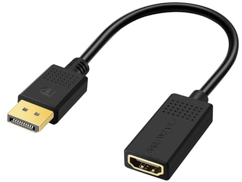 SHULIANCABLE 4K DisplayPort auf HDMI Adapter, DP Stecker zu HDMI Buchse Konverter, Kompatibel mit HP, ThinkPad, AMD, Nvidia Desktop usw (15CM)