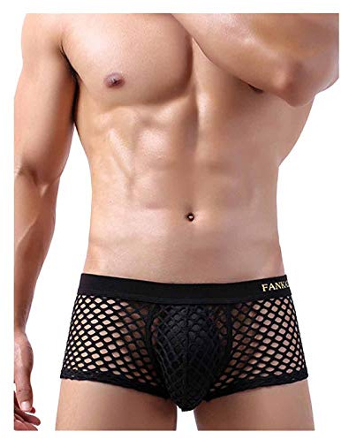 Fulidngzg Ropa Interior Hombre Sexy, Suspensorio Slip Gay Eróticas Extremo Leopardo Jockstrap Clásico Calzoncillos Elefante Elasticidad Amarillo Sexy Tanga Halter V Sling Talle Bajo