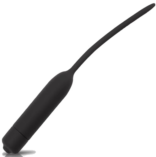 Plug Vibrant Uretre Pénis en Silicium 20.7cm ⌀0.6cm Sex Toy Homme Noir Vibrateur plug uretre pénis Fréquence Unique Tige Uretre sex toys homme plug uretre penis dilatateurs urethral toy FOPS N16-67S