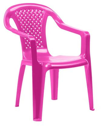 Kinder Stapelstuhl Gartenstuhl ab 10 Monate Bistrostuhl Gartensessel stapelbar Rattan-Optik Balkonmöbel Gartenmöbel Pink
