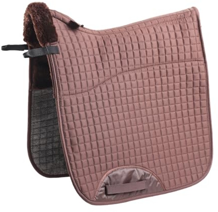 Merauno® Faux Fur Dressage Saddle Pad Full Blanket Numnah Saddlecloth Square Clear spine high wither shaping Horse Riding Show Shock Absorbing Breathable Machine Washable Brown/Brown