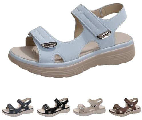 Nlaayong Sandales Femmes Été De Marche Confortable Orthopédique Chaussures Plateforme Scratch Respirantes Bout Ouvert Sandales De Plage