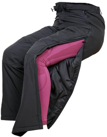 Dobsom Lily Reha Pantalon d'hiver doublé chaud et confortable avec fermetures éclair latérales sur toute la longueur et dos surélevé, Noir , 54