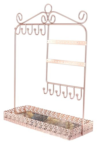 ibasenice Présentoir à Bijoux en Fer Coloris Or Style Européen Vintage Plateau Vertical, Facile à Nettoyer, pour Étagère Murale ou Table de Chevet Couleur Aléatoire