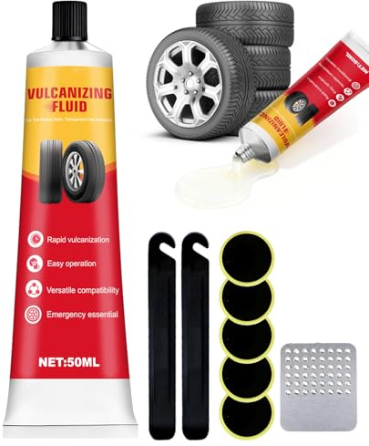 Mastice per Riparazione Pneumatici, Gomma Liquida, Ripara Gomme Auto, Liquido Vulcanizzante per Riparare Rapidamente Perdite o Crepe in Vari Pneumatici, 250 ml