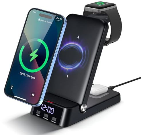 Estación de carga por inducción para cargador inalámbrico Sam-sung, estación de carga plegable 3 en 1 para reloj inteligente y teléfono móvil Sam-sung compatible con Galaxy S22-S25 y Watch 8/7/6/5/4