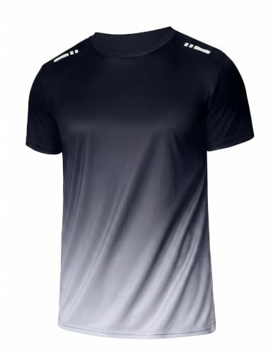 PINSPARK T-Shirt De Sport à Manches Courtes pour Homme, Respirant, SéChage Rapide, IdéAl La Course Et Salle Sport, Coloris DéGradé