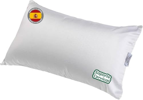 COLCHONMANIA Almohada Extra Firme y Alta para Dormir de Lado Soporte Cervical Ergonomico Gran Volumen Transpirable Funda Lavable Recupera Forma - 70cm