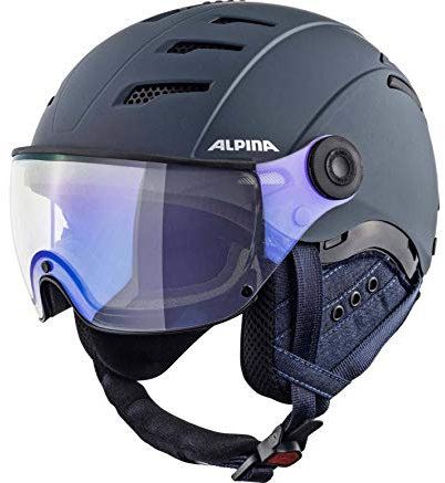 ALPINA JUMP 2.0 V - Sicherer, Stoßabsorbierender & Individuell Anpassbarer Skihelm Für Erwachsene, nightblue-denim matt, 52-54 cm
