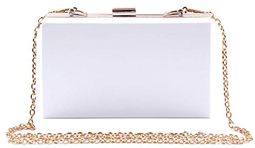 EVEOUT Clutch Acrílico Transparente para Mujer Moda Bolso de mano de Noche Bolso caja con cadena Transparente Bolsos bandolera para fiesta boda