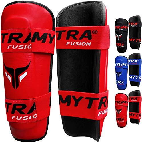 Mytra Fusion Shin Pad benskydd shin skydd spark boxning träning skydd & träning Röd XS