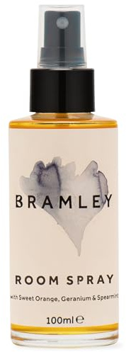 Bramley Room Spray (100ml), Room Freshener and Odour Eliminator in an Essential Oil Spray, Natural Home Fragrance with Sweet Orange, Geranium & Spearmint