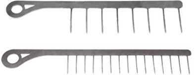 Kirschner Metallbau WurstKamm Wurstwender Edelstahl Wurst Grillzange Wursthalter Grillguthalter Bratwurst Rostbratwurst Grillzubehör Grillgadget Geschenk (Mini 8er, Mini 16er, Maxi 8er)