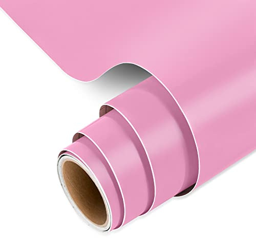 IModeur Matte Pink Permanent Vinyl Roll - 30.5 x 152.5 cm Self Adhesive Vinyl for Cup, Pink Vinyl for Birthday Gift, Party Ornaments, Home Decor