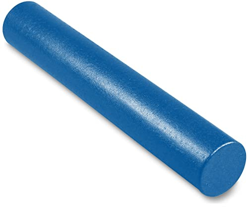 DRUNA Rodillo Rulo de Espuma Alta Densidad Redondo para Masajes Musculares Pilates Yoga High Density Foam Roller Fitness INDIGO 90 * 15 cm. Azul