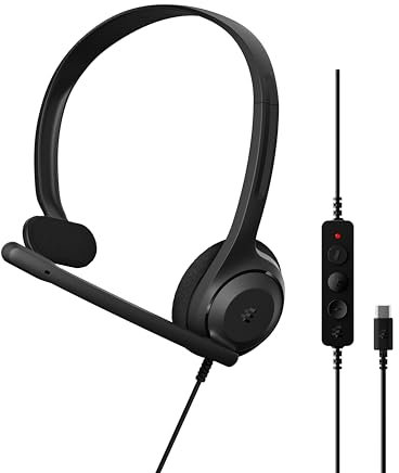 EPOS C1 Auriculares USB-C Cableados - Audio Hi-Fi, Micrófono con Reducción de Ruido, Diseño Ergonómico para Uso Prolongado, Cascos On-Ear, Ideal para Oficina y Trabajo Remoto, Certificado Chromebook