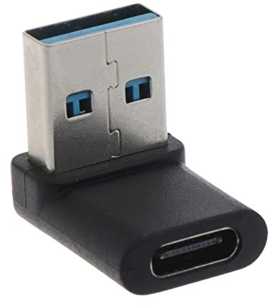 NUEAYMS Adaptador USB 3.0 macho a tipo C hembra de 10 Gbps en ángulo recto de 90 grados, convertidor de carga de sincronización de datos de gran velocidad para laptop convertidor de datos