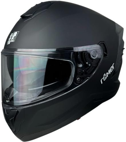 Römer Integralhelm RR20170 - Motorradhelm mit Sonnenvisier, schwarzmatt, Gr. XL