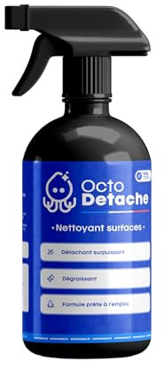 OctoDétache - Détachant Surpuissant & Dégraissant Prêt à l'Emploi : Idéal pour Tissus, Canapés, Sièges Auto & Chaussures (500ml)