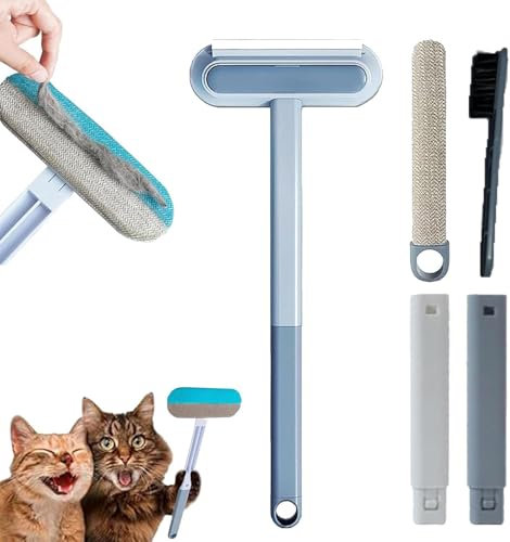 Pet Hair Remover - Dog Cat Hair Removal Cleaning Brush Tool With Squeegee - 4 in 1 Multifunctional Removals Brush For Couch, Carpet, Furniture, Car Seat (1 set)