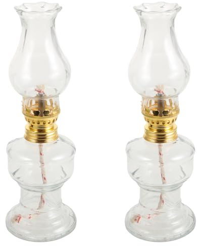 Kerosene Lamp Sets Vintage Style Oil Glass Desktop Retro Sets Vintage | Use as Decorative Lamp for Bar, Room Decoration, After Kerosene Adds Fulled Can Use Continuously for A Few Days Commonly