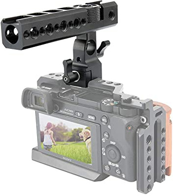 NICEYRIG Libération Rapide NATO Poignée supérieure avec Serrage de Tige de 15 mm et Sabot pour Sony A6500 Cage/Appareil Photo DSLR/caméscope Cage Rig