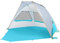 WolfWise Schnellaufbau 2-3 Personen Strandmuschel, UPF 50+ UV Schutz Baby Familien Koffer Strandzelt Sonnenschirm Kleines Packmaß Tragbar Blau