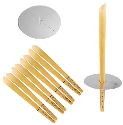 Sunglow Ohrenkerzen zur Ohrreinigung – 8er Set | Idealer Ohrenschmalz Entferner mit Filter, Schutzscheiben, klaren Brennmarkierungen & konischem Design | Paraffinwachs Kerzen