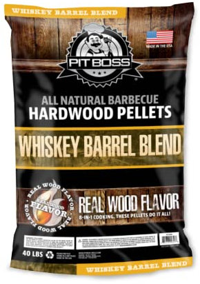 Pit Boss (Mezcla de barril de whisky de 40 libras) pellets de madera dura natural para parrillas de pellets y ahumadores