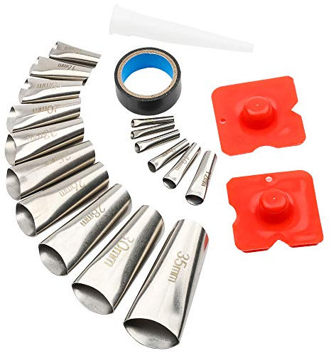 GOTRUST Edelstahl Dichtungsfinisher Kit - Verschiedene Größen - Dichtungsdüsenapplikator - Dichtungswerkzeug für das Badezimmer, Küche & mehr - Wasserfest - Schwarz & Silber