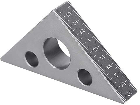 Righello ad Angolo Righello Triangolare Righello Angolare In Lega Di Alluminio 45/90 Gradi 3,7 X 2,7 X 0,6 Pollici Calibro Ad Angolo Retto Smerigliato Strumento Per La Lavorazione Del Legno Con