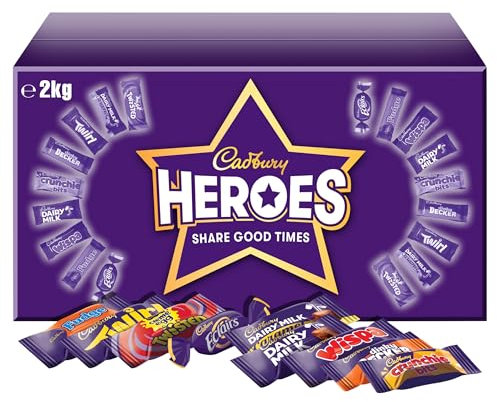Cadbury Heroes Chocolate Bulk Share Box, Assorted Mini-Size Milk Chocolate Bars, Perfect for Gifting and Sharing, 2 kg (Pack of 1)