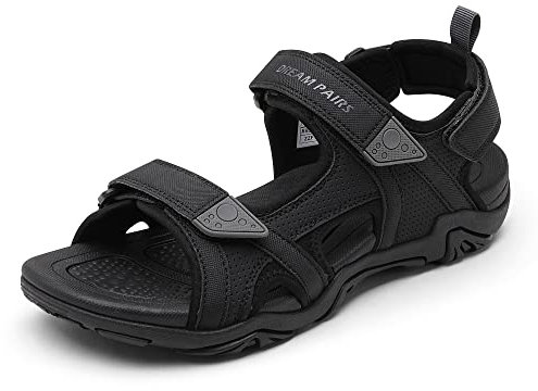 DREAM PAIRS Sandales pour Hommes Sandale de Plage d'été Trekking Water Beach Sports de Plein air Athletic Arch Support Durable SDSA228M,Size 44.5,Noir,SDSA228M