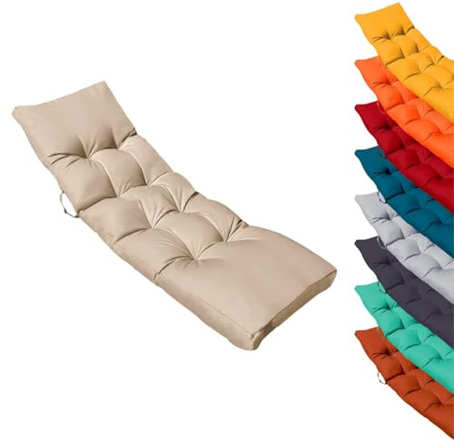 Linxor - Coussin matelassé pour Bain de Soleil, transat - 185 x 60 cm - Plusieurs Coloris
