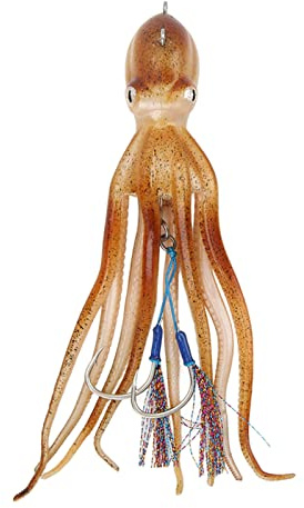 Cuque Octopus Jig, Oktopus-Köder Weicher künstlicher Angelköder mit großen Augen - Tintenfischköder für erfolgreiches Angeln