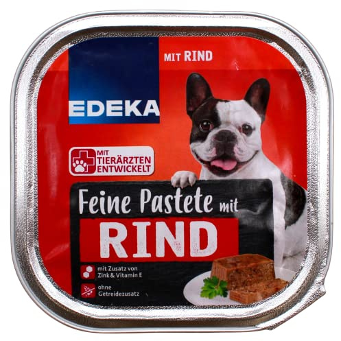 Edeka Feine Pastete mit Rind Hundefutter, 10er Pack (10 x 300g)