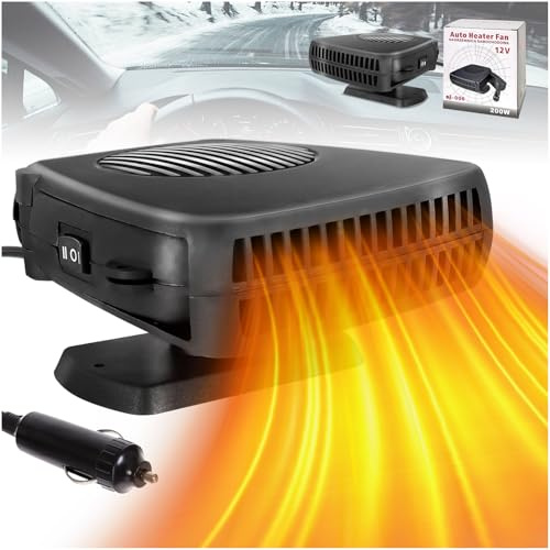 Calefactor de Coche,12V 150W Portátil Calentador Coche 2 en 1 Calentador y Ventilador Coche Calentador de Parabrisas calentador parabrisas con encendedor cigarrillos Portátil Calefactor Accesorios