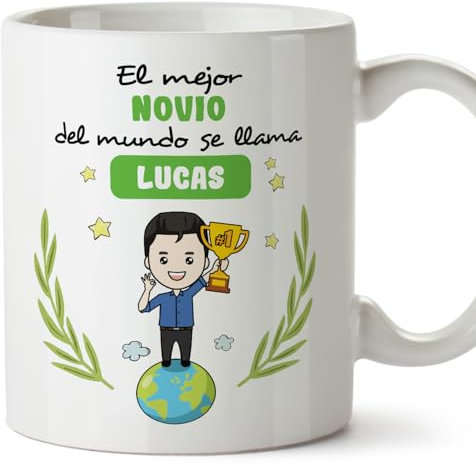 MUGFFINS Tazas Personalizadas para NOVIO - En Español - Eres Mejor del Mundo - 11 oz / 330 ml - Regalo personalizable original y divertido
