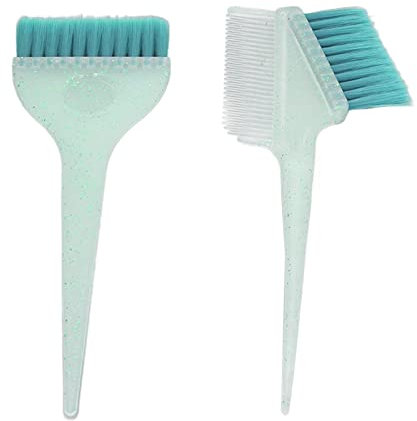 Spazzola per evidenziare i capelli in nylon morbido, spazzola per tintura a doppio viso, pettine applicatore per capelli a doppio lato, con brillantezza, 2 pezzi (GREEN)