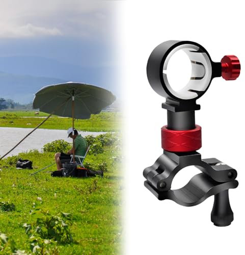 KLYNGTSK Fishing Chair Umbrella Holder Aluminum Fishing Umbrella Bracket Adjustable Fishing Chair Clamp Bracket Chair Umbrella Holder Clamp Universal Umbrella Mount Clip for Fishing Rod Chair Parasol