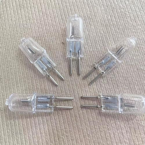 WYLIELAMSH Halogenstrahler 5PCS G5.3 12V Halogenlampe Mechanische Arbeits Halogen Glühbirne Kristall Kronleuchter Aroma Lampe Birne GU5.3 Doppelstiftsockel,50W