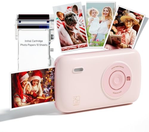 HPRT CP2100 - Impresora fotográfica portátil para iPhone y Android, 2.1 x 3.4, impresora a color tipo C en miniatura, carga Bluetooth 5.0, técnica de sublimación inicial, 10 hojas en