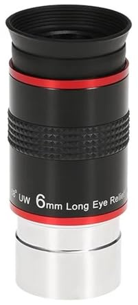 Teleskoptillbehör XY Ultra vidvinkel 68 graders okular 6 mm/9/MM15 mm/20 mm högeffektteleskop 1,25 tum teleskop okular (6 mm)