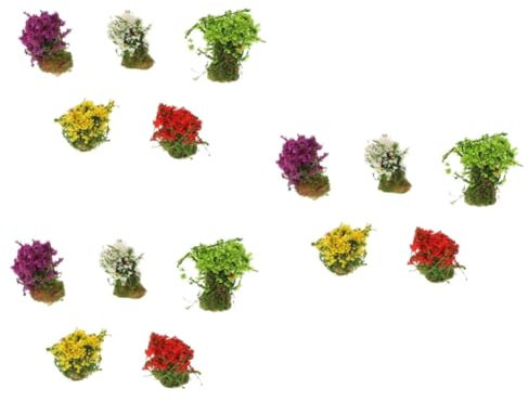 Didiseaon 3 Ensembles Abri d'herbe Miniatures Fleurs Pittoresques Maison De Poupées Fleurs De Jardin Decoration Jardin Décoration Mini-Ornement Mini Arbustes en Résine 5 Pièces * 3