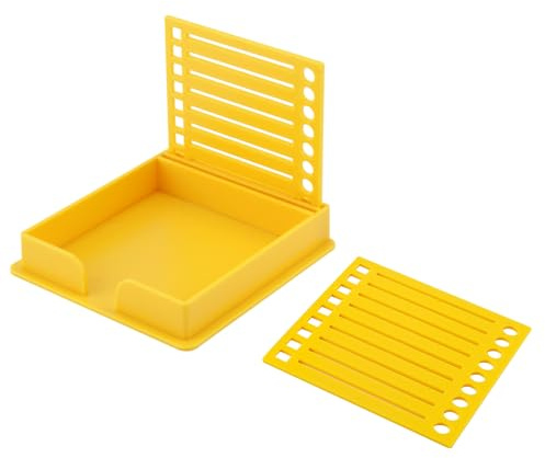 Plantilla para Notas Adhesivas, Soporte Notas Adhesivas con Plantilla Dibujo de Recuadro Organizador Blocs Autoadhesivos para Escritorio Oficina Hogar Útiles Escolares (Amarillo)