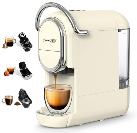 CAFELFFE Cafetière à capsules MK-609, machine à expresso 19 bars compatible avec Nes Original/DG/moulu, infusion rapide chaude/froide, compacte pour la maison et le bureau