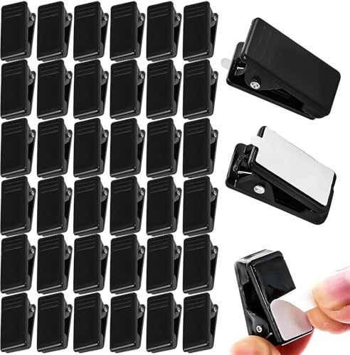 GIUSOBG Clips De Pared Autoadhesivos de Plástico para Tapicería de Pared 40 Piezas Clip de Almacenamiento Multifuncional, Pinzas de Resorte Adhesivas Para el Hogar y la Oficina (Negro)